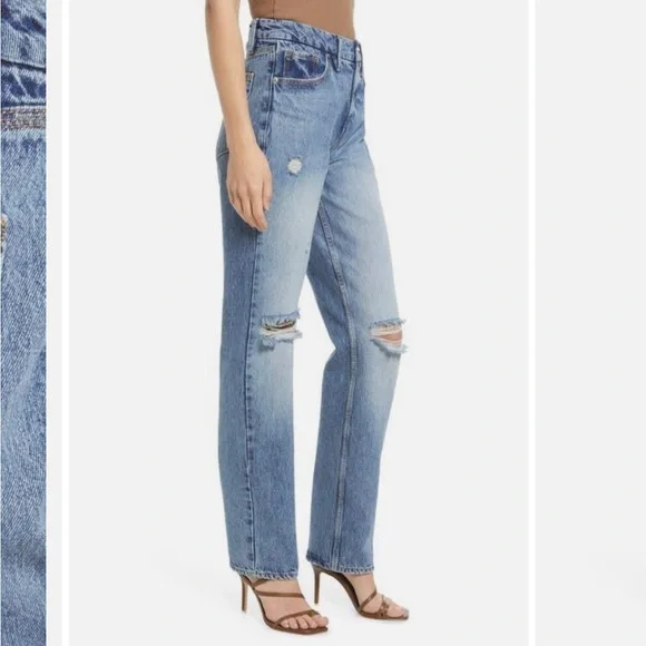 Good American Good '90s Icon Jean in Indigo065 - Picture 8 of 17